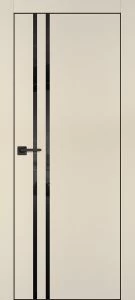 Межкомнатная дверь PX-11  черная кромка с 4-х ст. Бежевый матовый
