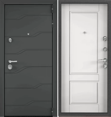 Дверь Цербер 3К(Чёрный муар) Линкор Луна (Сменная панель)