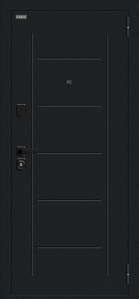 Входная дверь Борн/SBlack Букле черное/Cappuccino Melinga BR6183 внешняя сторона