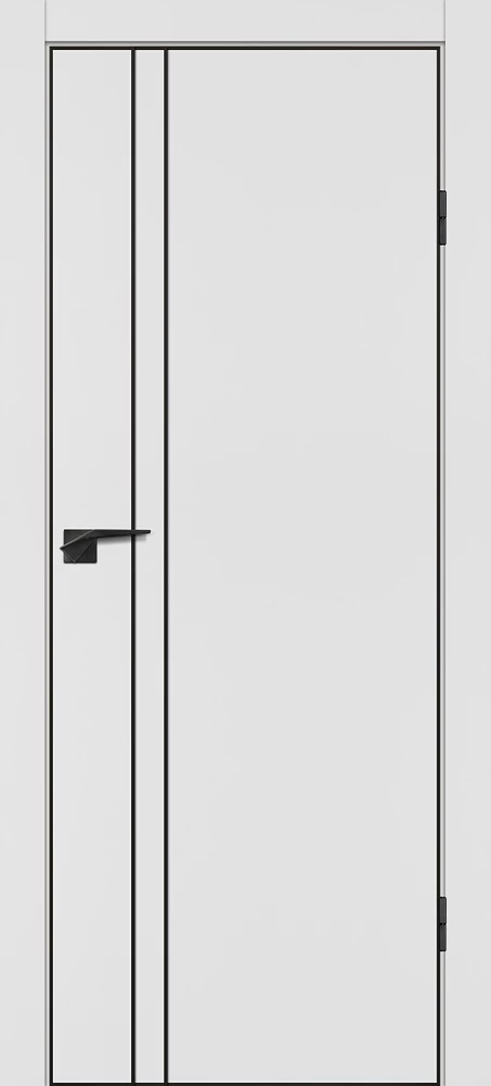 Фото Межкомнатная дверь P-20  черный молдинг PET,  кромка ABS черная c 4-х ст. Белый матовый