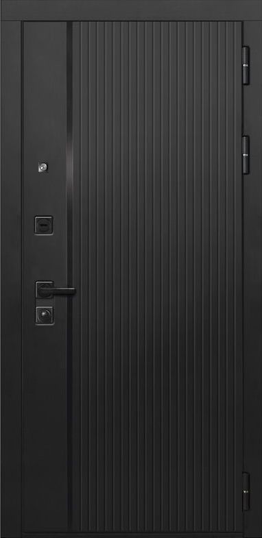 Входная дверь ДвериПРО L-45 Алиса (16мм, ПВХ ясень белый, зеркало) DPRO195345 внешняя сторона