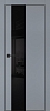Межкомнатная дверь PX-6 черная кромка с 4-х ст. Серый матовый