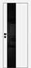 Межкомнатная дверь PX-6 черная кромка с 4-х ст. Белый матовый