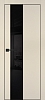 Межкомнатная дверь PX-6 черная кромка с 4-х ст. Бежевый матовый